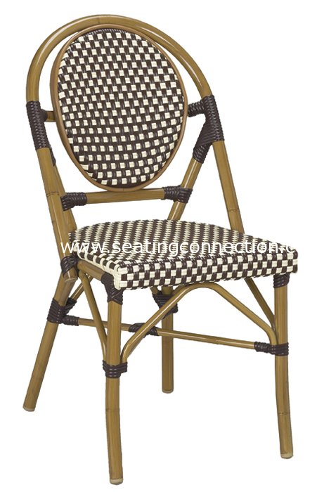 G&A Seating 808 Aluminum Bamboo Outdoor Restaurant Chairs