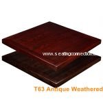 Antique Weathered Wood Grain Veneer Indoor Table Tops