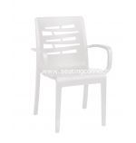 Essenza Taupe Stacking Arm Chair White
