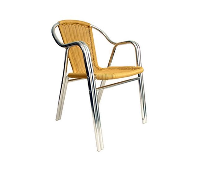 AAA Furniture AL-C Natural Rattan Aluminum Indoor/Outdoor Restaurant Chairs
